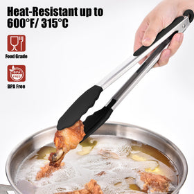 Heavy-duty stainless steel body of Doosu tongs provides durable grabbing power