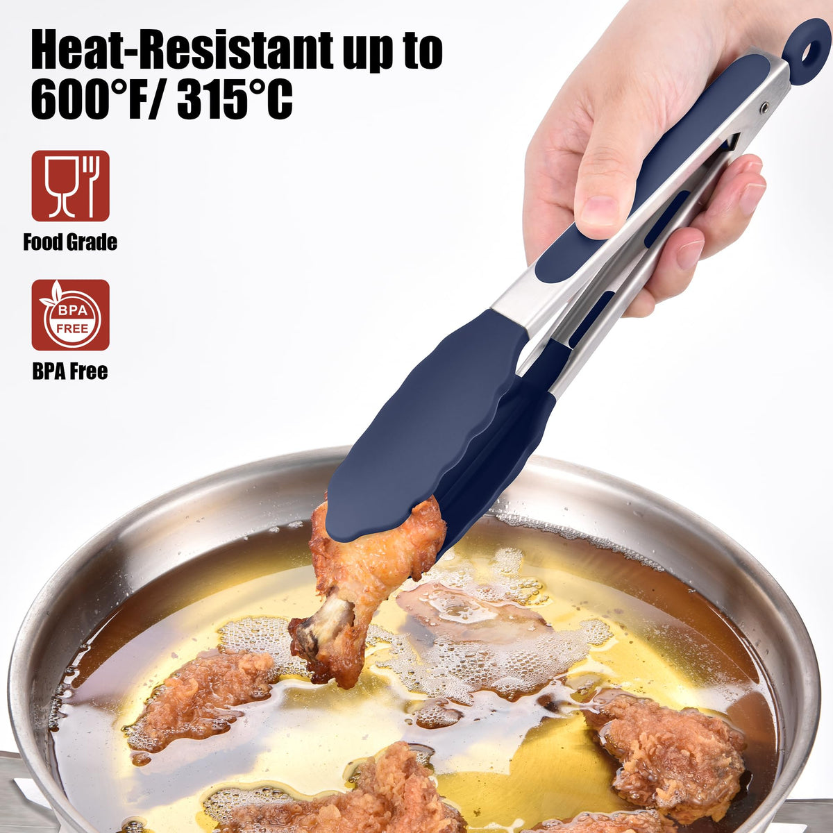 Doosu kitchen tongs ring pull lock for compact storage and easy locking
