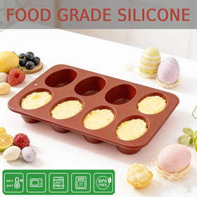 Dootafy realistic egg-size silicone mold for vegan eggs and deviled egg bites
