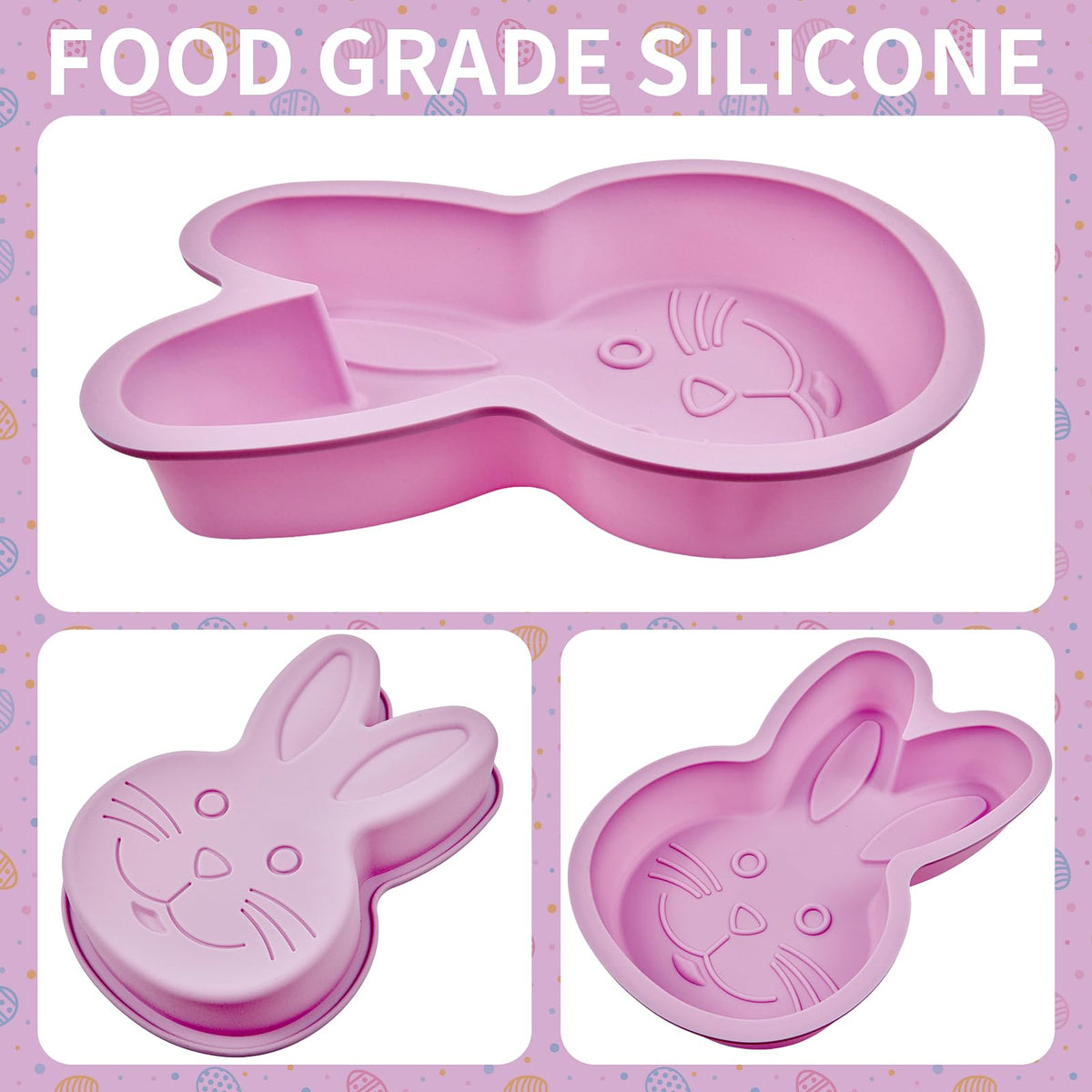 Dootafy silicone bunny cake pan with smooth release for easy demolding.