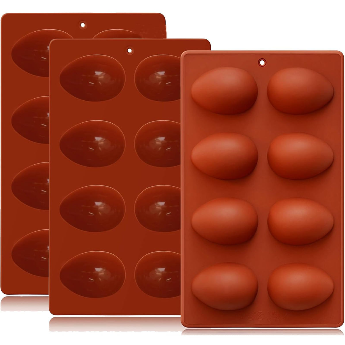 Dootafy silicone egg mold Easter 3pcs eight cavities for realistic vegan eggs