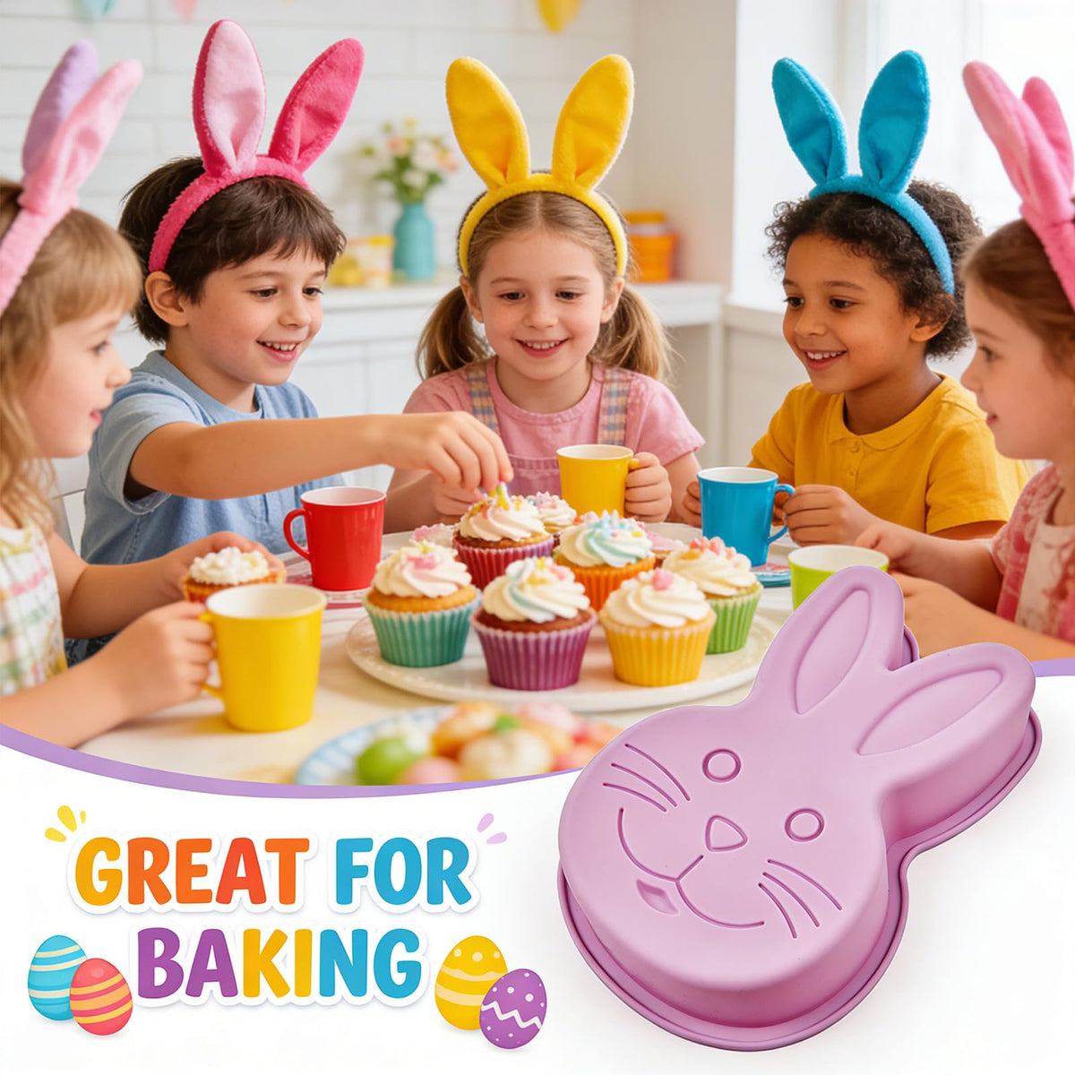 Dootafy two-pack bunny mold set supports Easter, birthdays, and party treats.