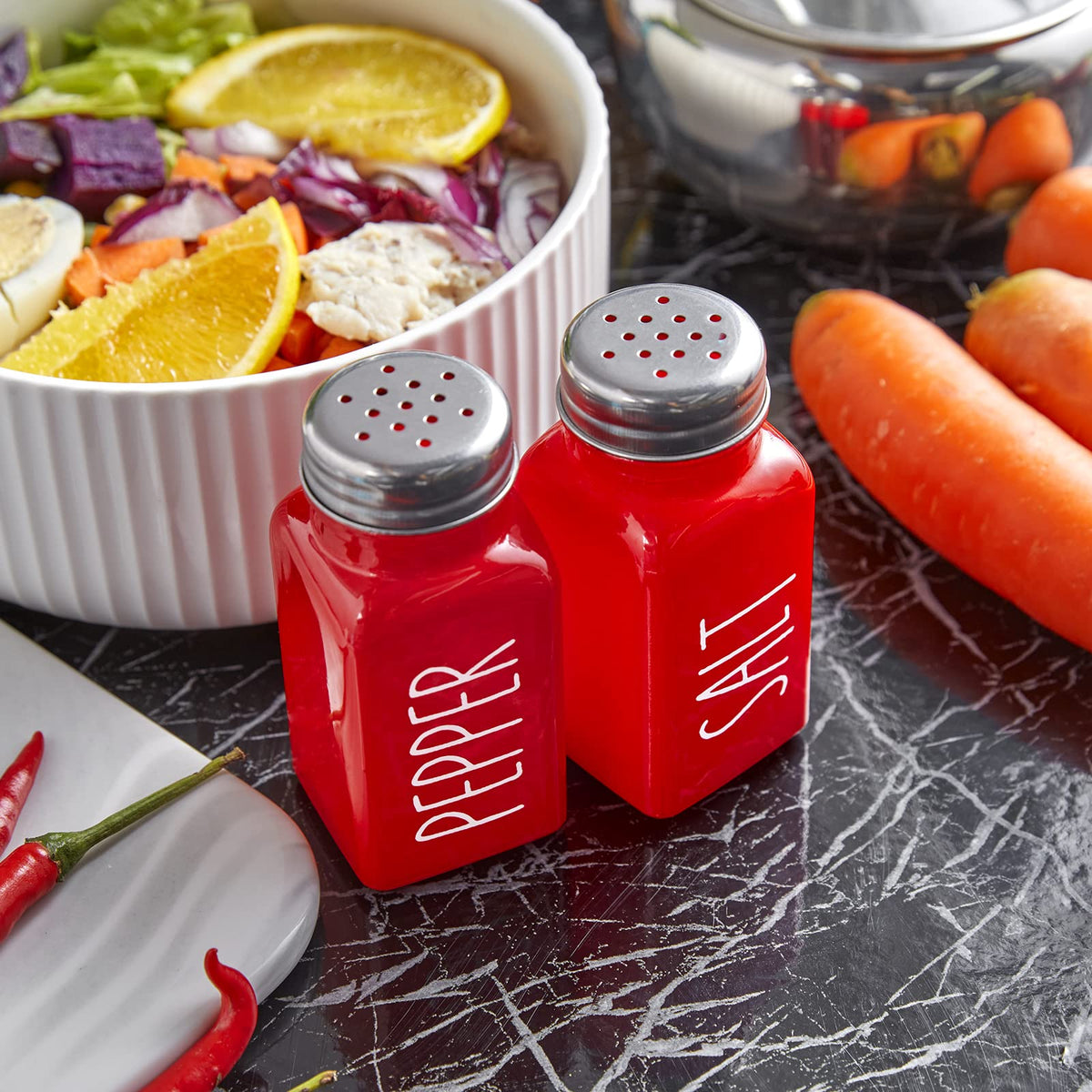 Dopeca red salt and pepper shakers are a thoughtful gift for cooking lovers
