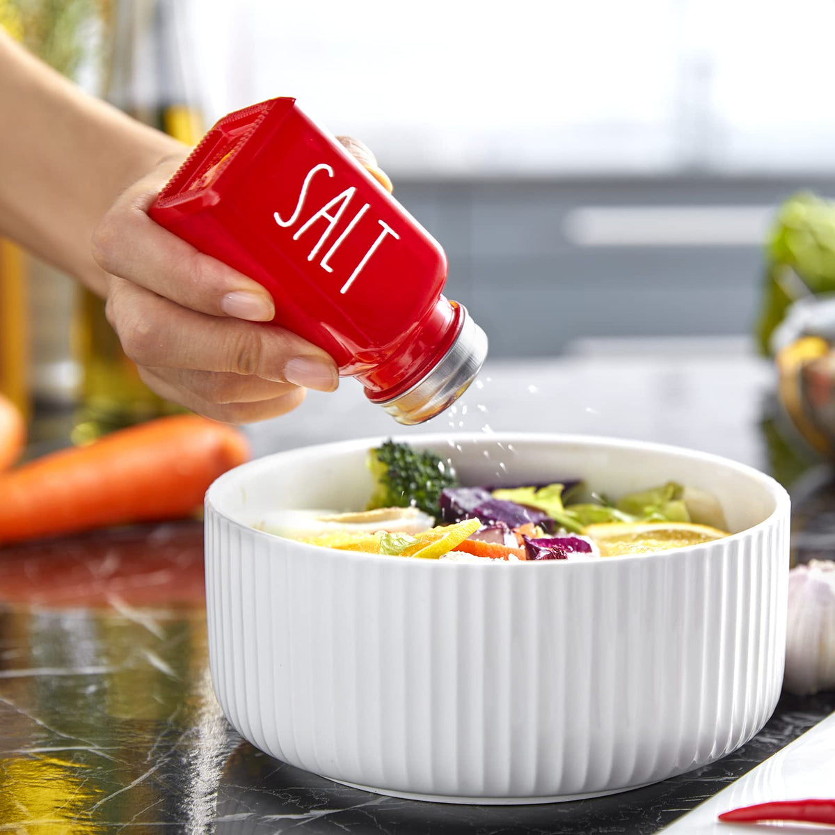 Dopeca red glass shakers add rustic charm to table settings and everyday meals