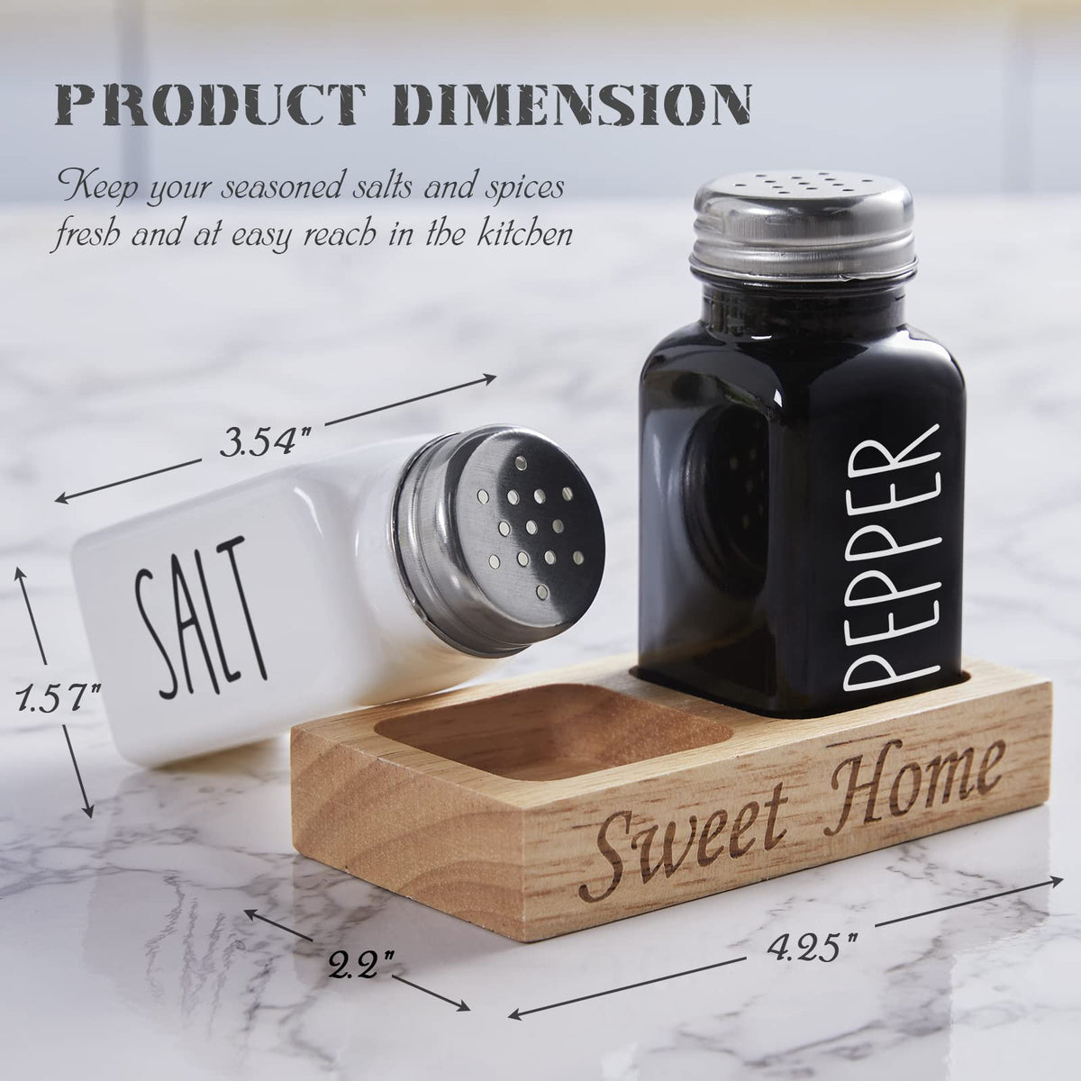 Dopeca shakers as a stylish kitchen decor accent during family meals
