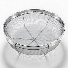 DOPMEP fine mesh strainer with nine-point-eight-four-inch diameter for fast draining.