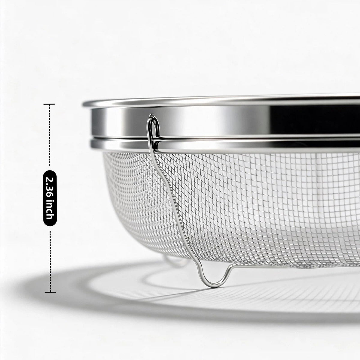 DOPMEP pasta strainer for sink use with easy draining and stacking.