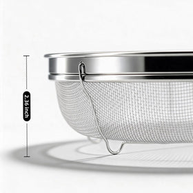 DOPMEP pasta strainer for sink use with easy draining and stacking.