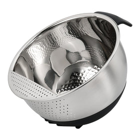 DOPMEP rice washing bowl with strainer for quick rinsing and drainage.