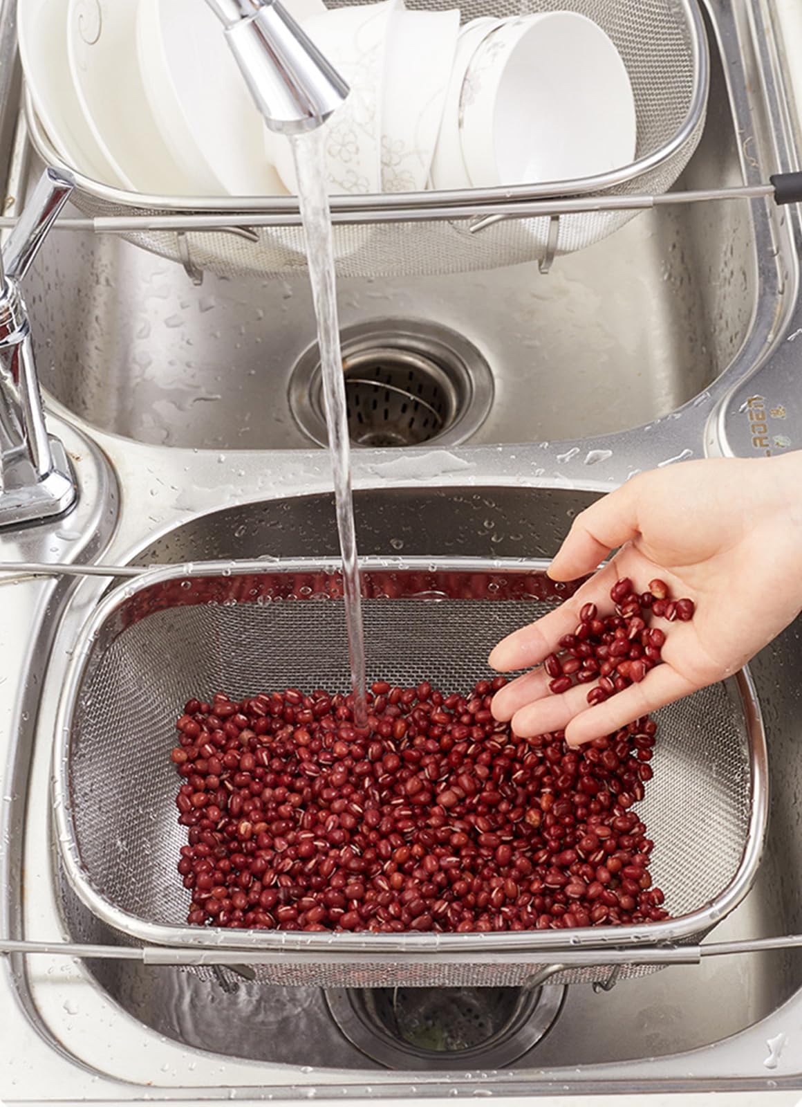 DOPMEP versatile tool for rinsing fruits, vegetables, grains and pasta