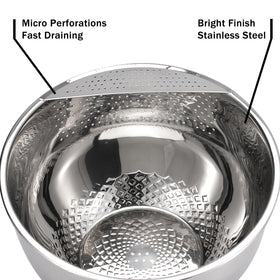 DOPMEP side drain holes speed up drainage while keeping contents contained.