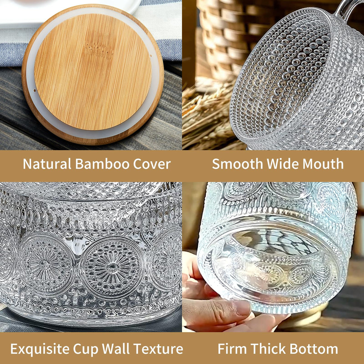 DOPUDO 14oz glass coffee mug suitable for hot and cold drinks.