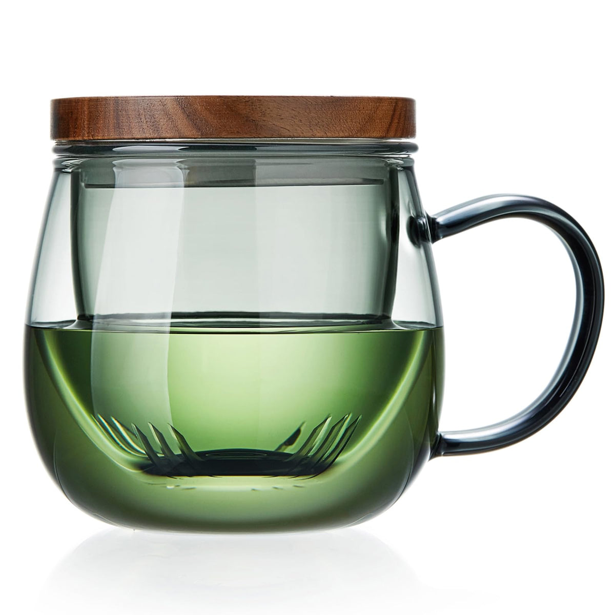 DOPUDO 17oz glass tea cup with infuser and lid for loose-leaf brewing
