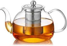 DOPUDO 40oz glass teapot with infusion enables easy loose tea brewing.