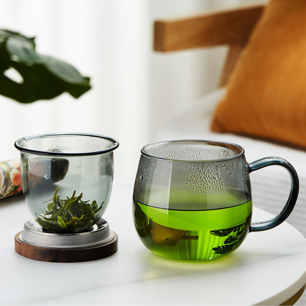 DOPUDO clear glass shows tea color while steeping