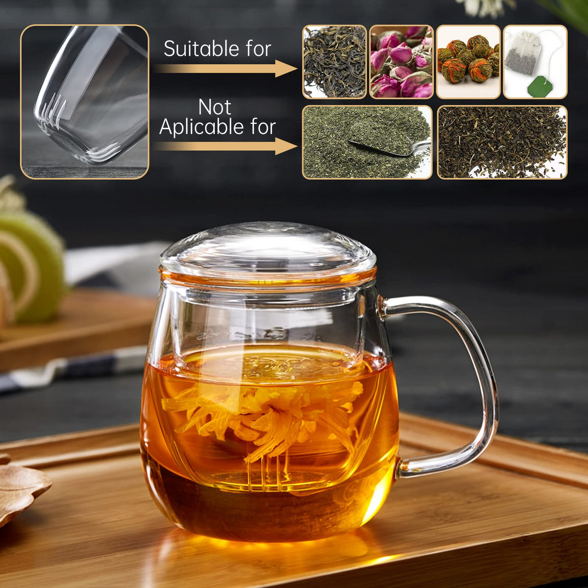 DOPUDO glass teacup makes a thoughtful gift for tea lovers.