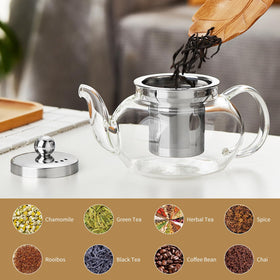 DOPUDO glass teapot dishwasher safe simplifies cleanup after brewing