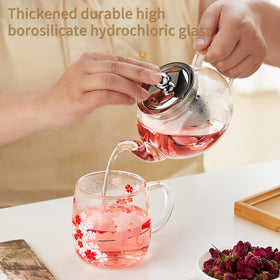 DOPUDO glass teapot ergonomic handle for comfortable, controlled pouring