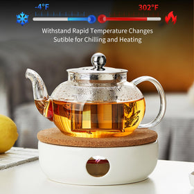 DOPUDO glass teapot microwave safe for fast reheats