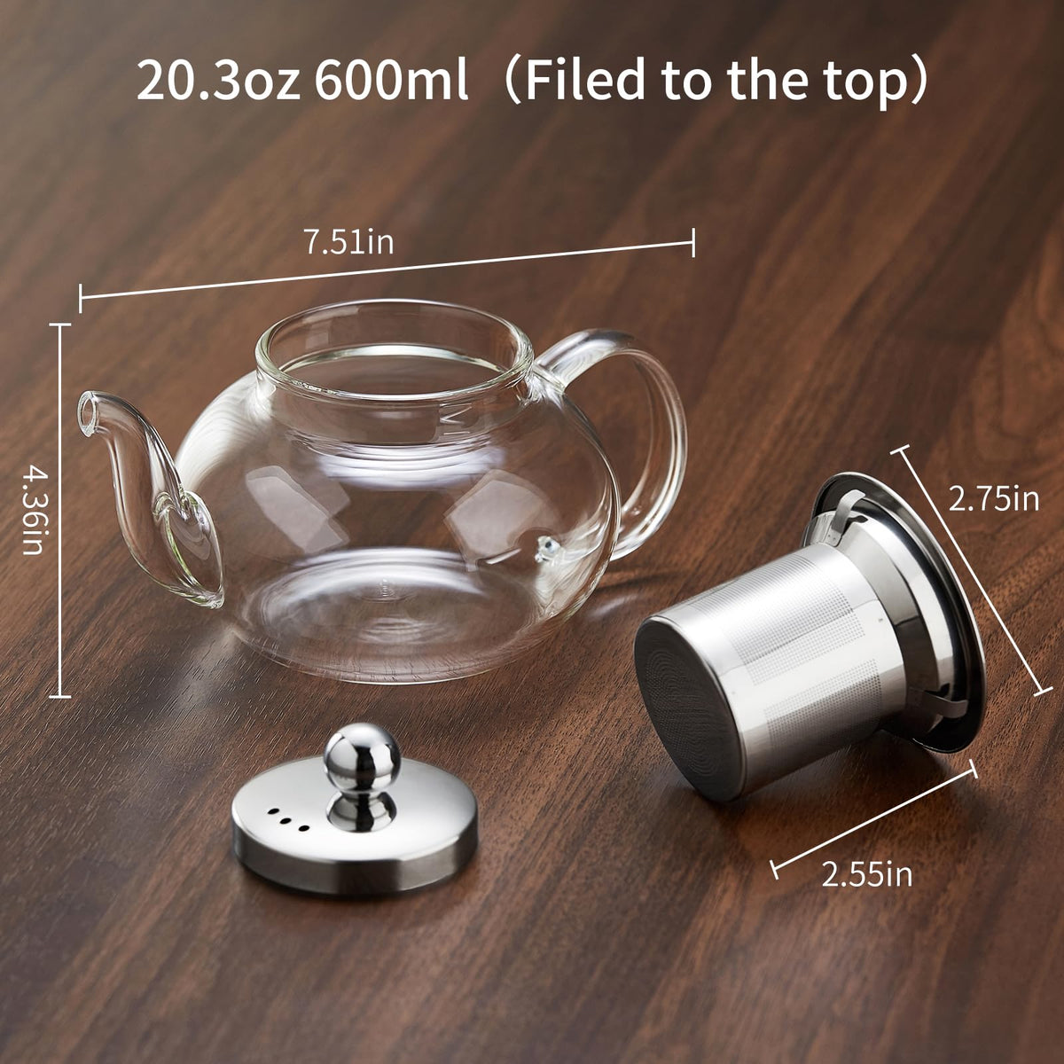 DOPUDO teapot non-drip spout prevents spills during pouring