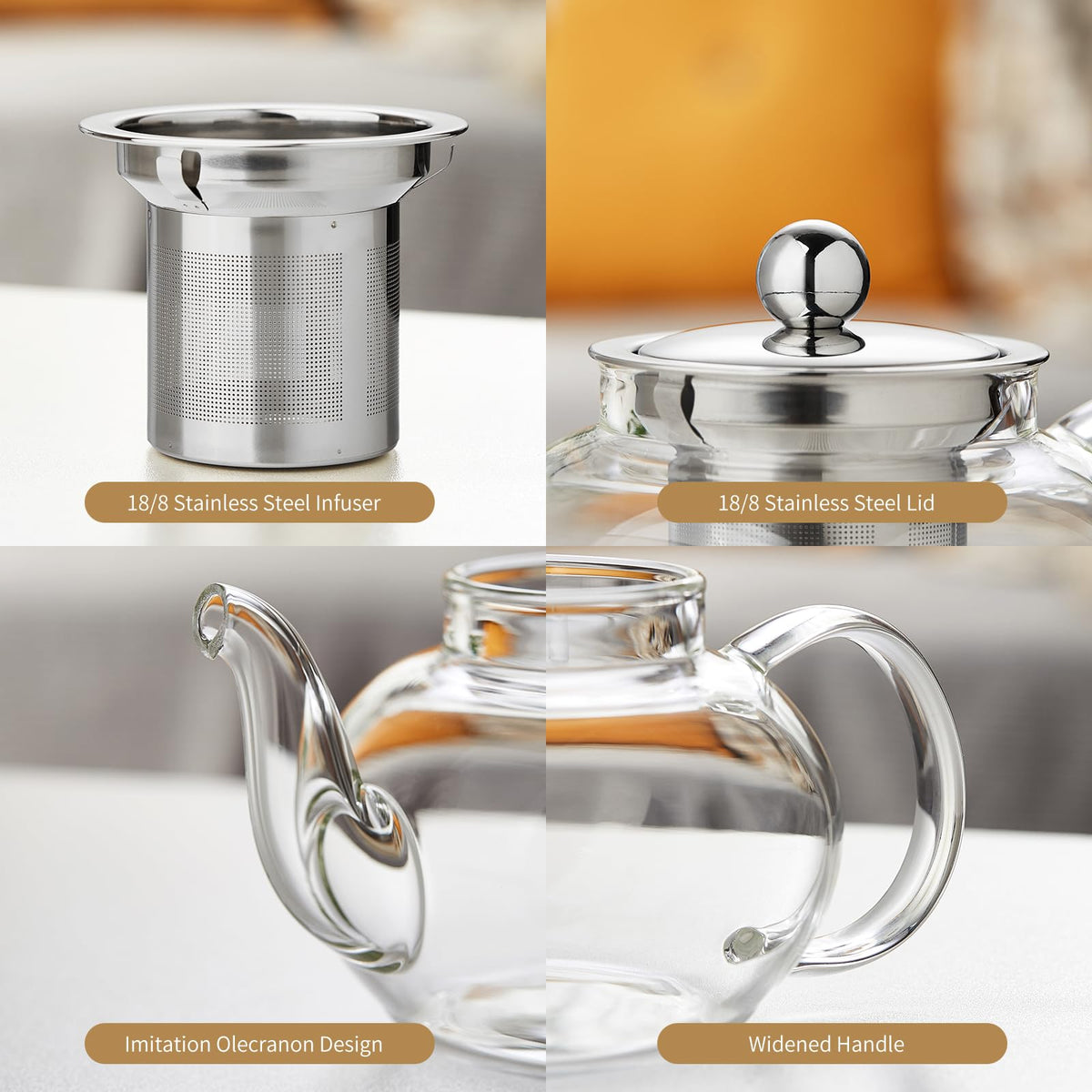 DOPUDO glass teapot stovetop safe for quick heating