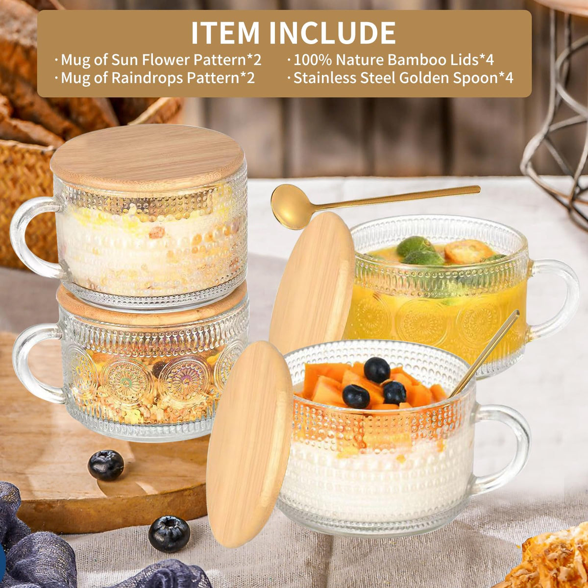 DOPUDO overnight oats container with lid for easy meal prep.