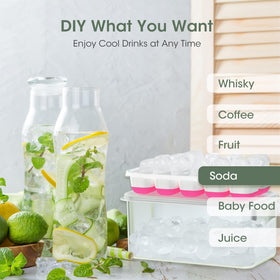 DOQAUS four-pack silicone trays maximize freezer space with stackable design