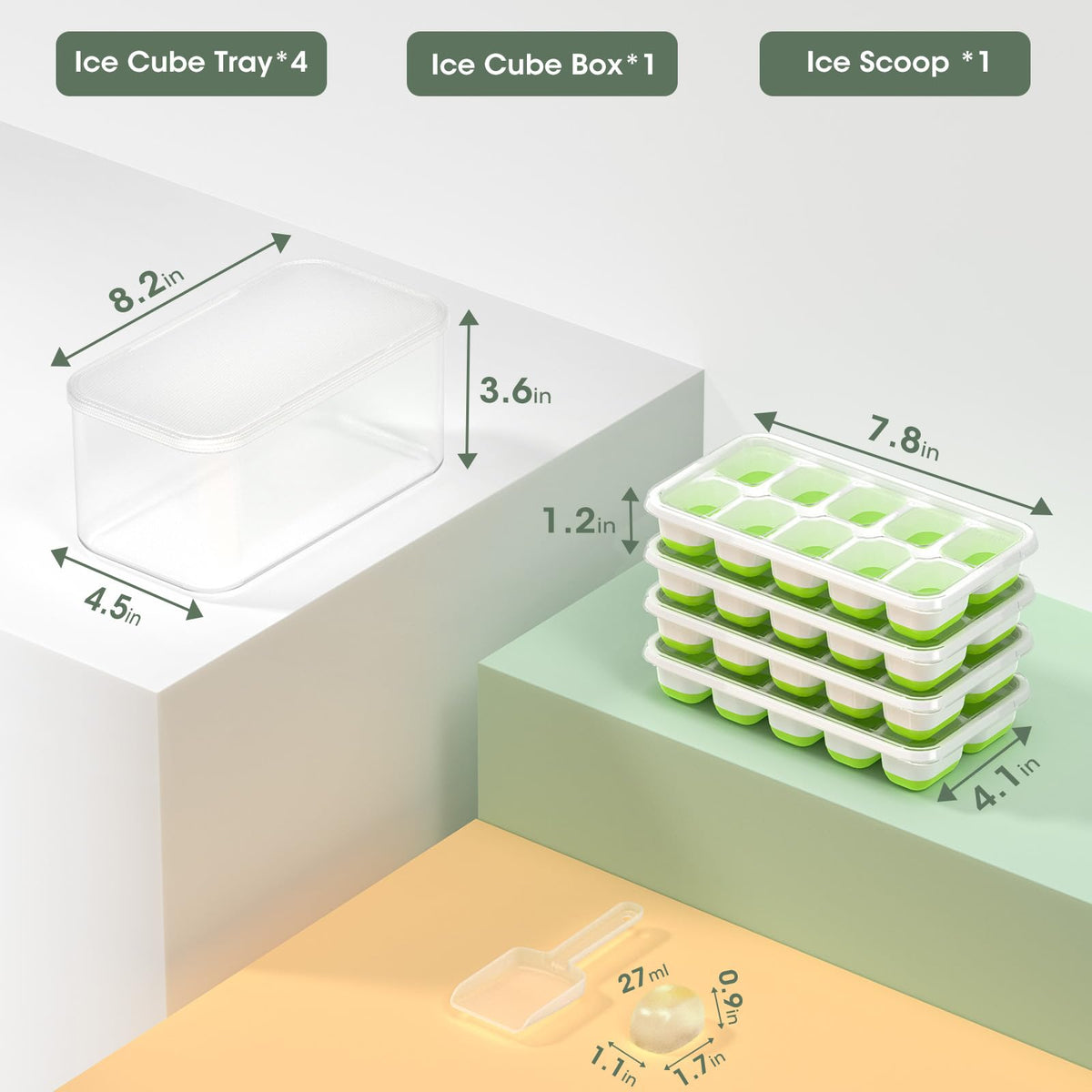 DOQAUS BPA-free odor-resistant ice trays maintain pure taste