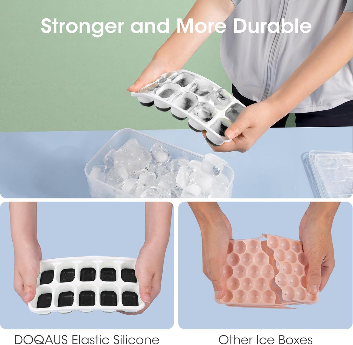 DOQAUS dishwasher safe ice trays ready for quick cleanup