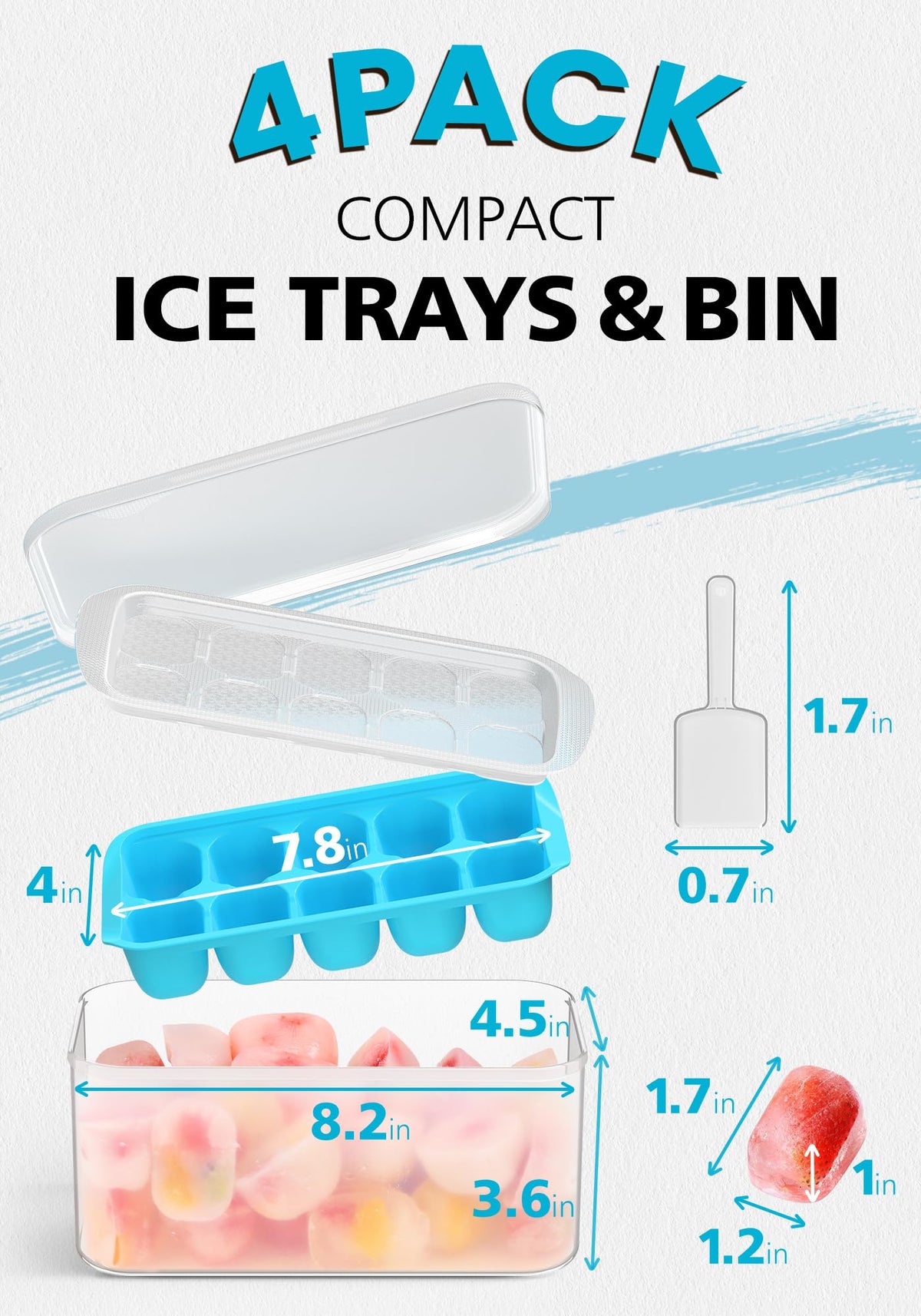 DOQAUS fruit-flavored ice trays add freshness to beverages.