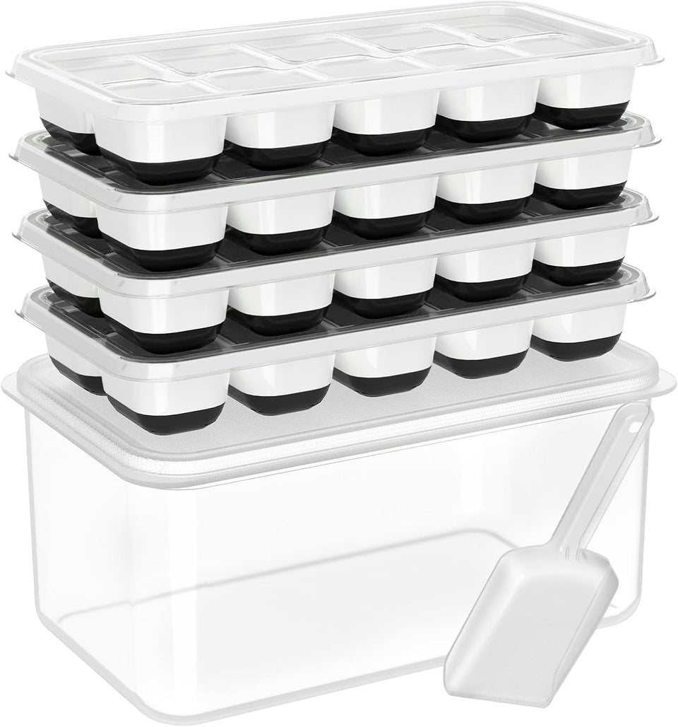 DOQAUS ice tray with lid and bin for a compact freezer solution