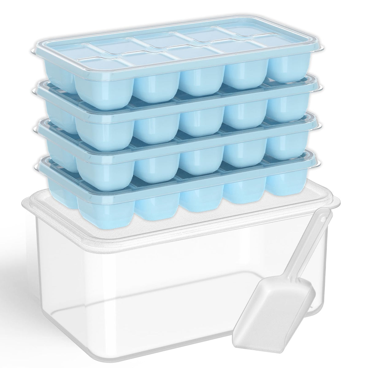 DOQAUS ice tray with lid and bin keeps your freezer organized for daily use.