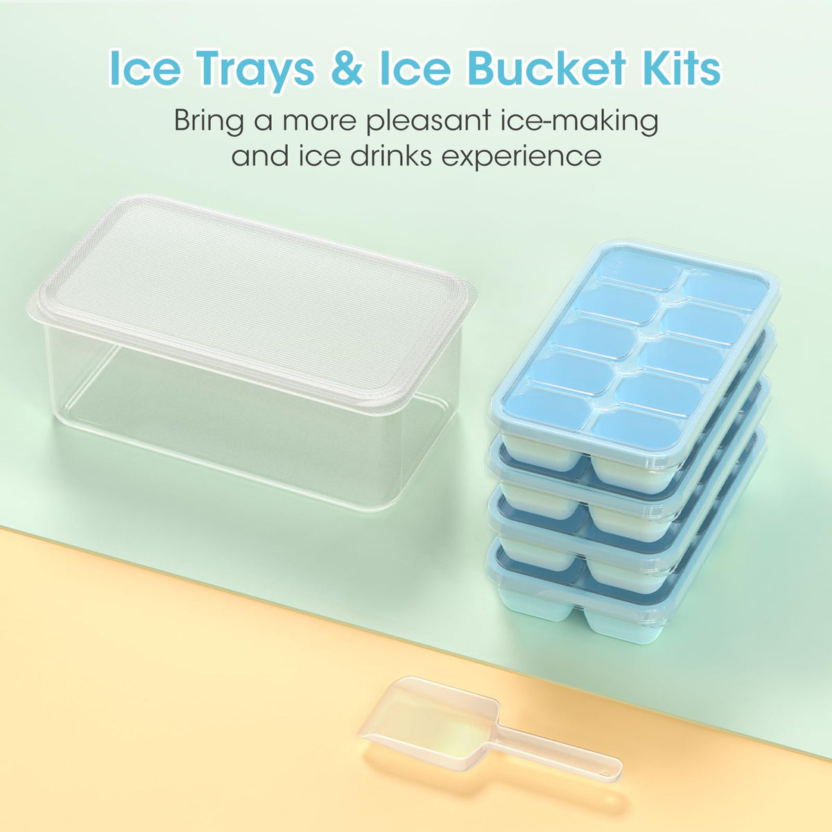 DOQAUS storage container and scoop organize ice supplies for parties.