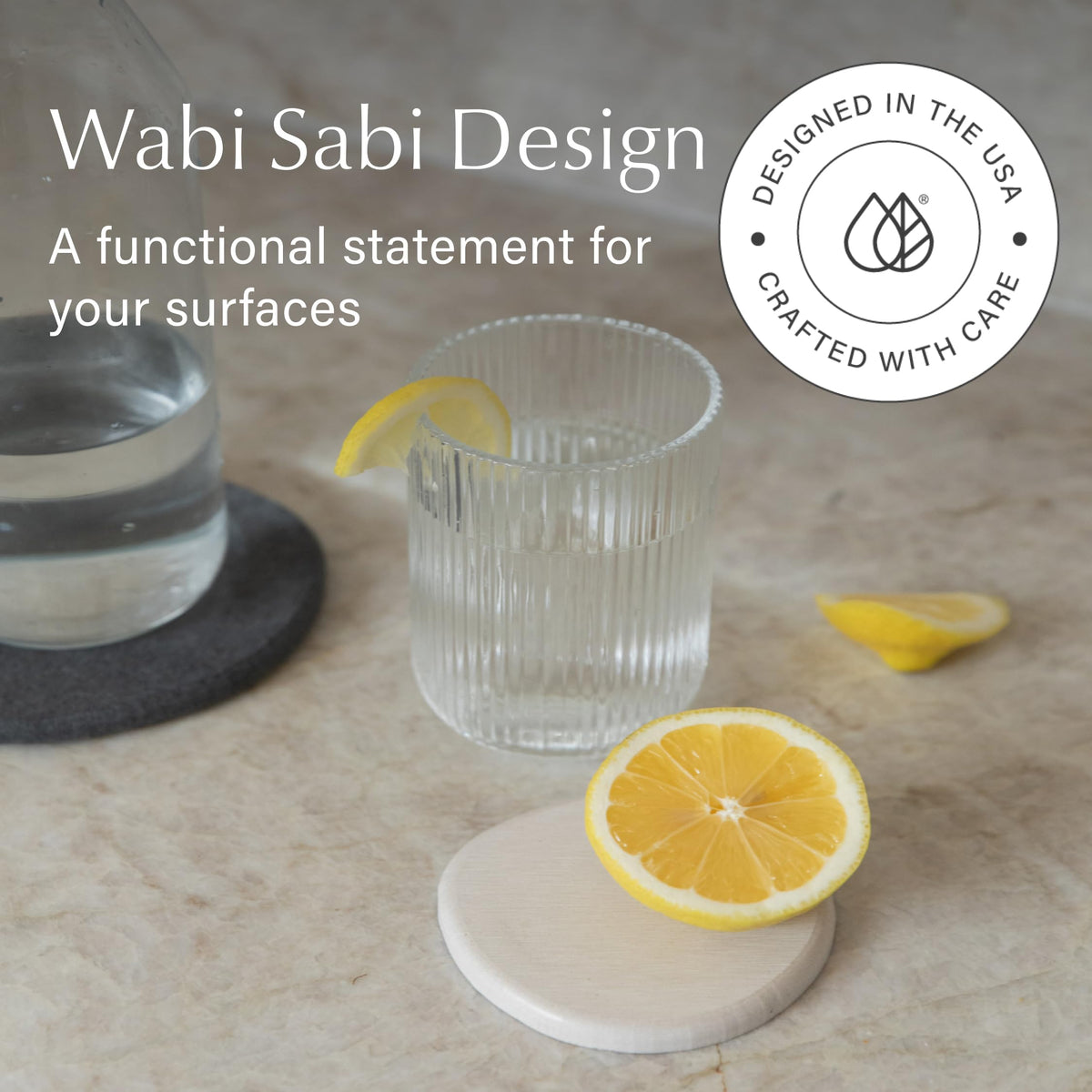 Dorai bar-area coaster with a matte finish on a bar setup.