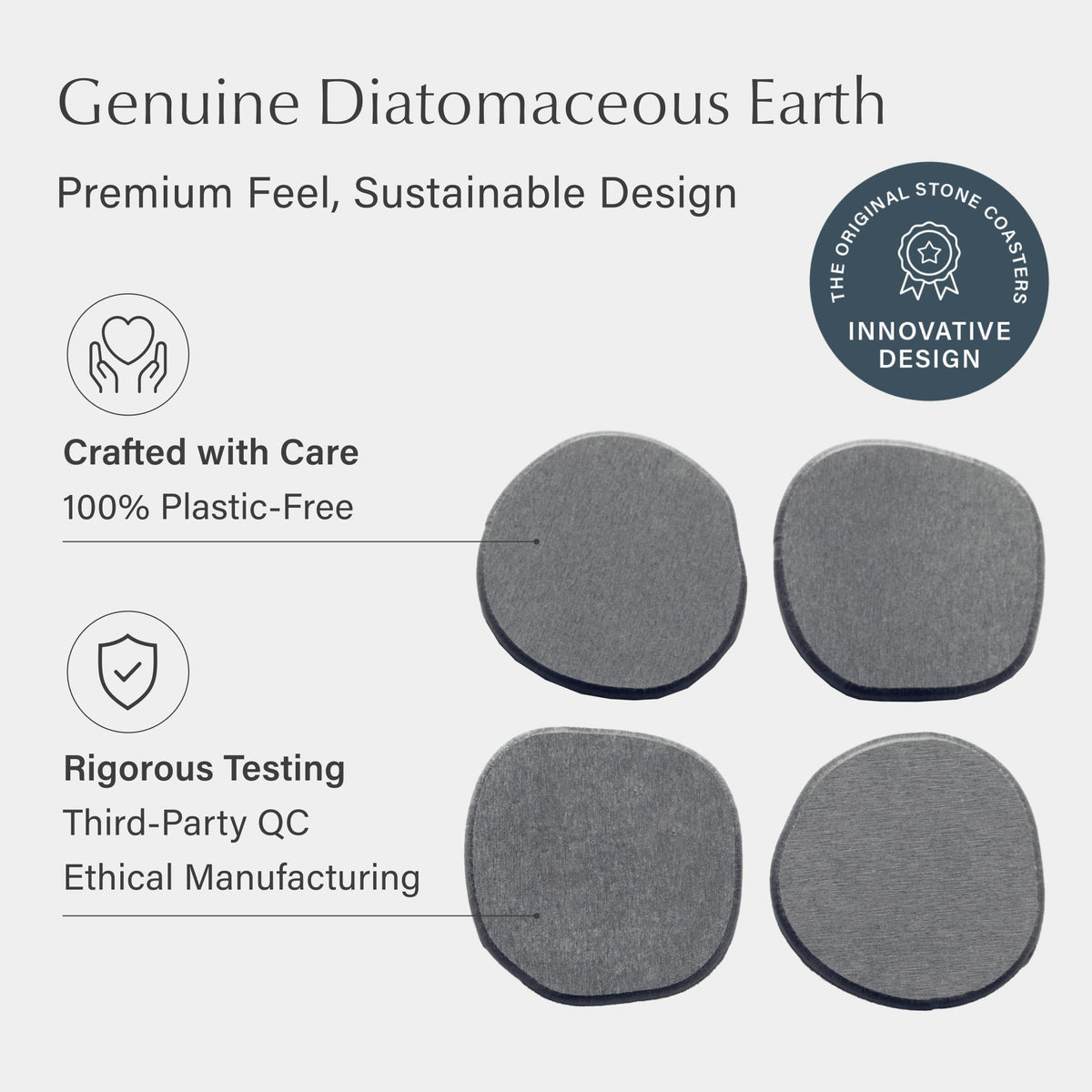 Dorai coasters quickly absorb moisture to prevent water rings.
