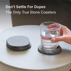 Dorai coasters guard countertops against heat and moisture.
