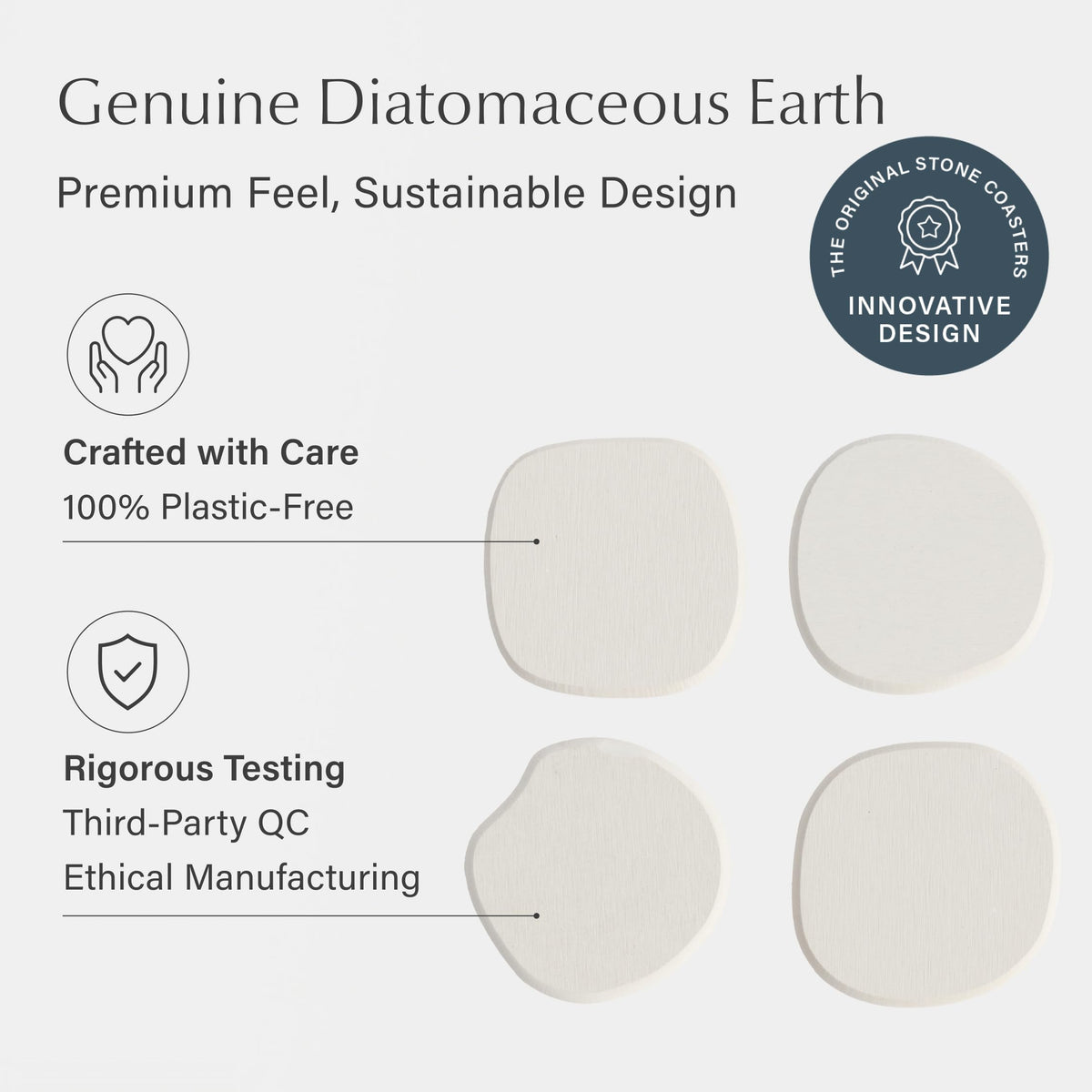 Dorai diatomaceous-earth coaster demonstrates fast drying and no watermark.