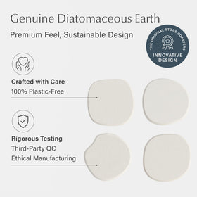 Dorai diatomaceous-earth coaster demonstrates fast drying and no watermark.