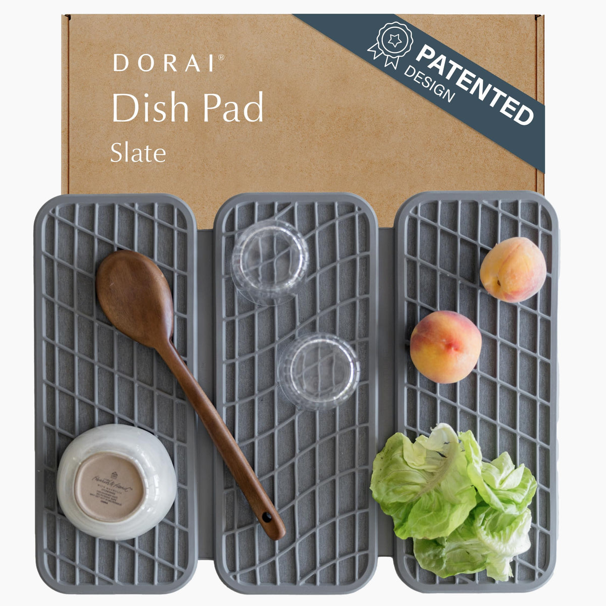 Dorai Dish Pad collapsible stone mat on counter for quick drying