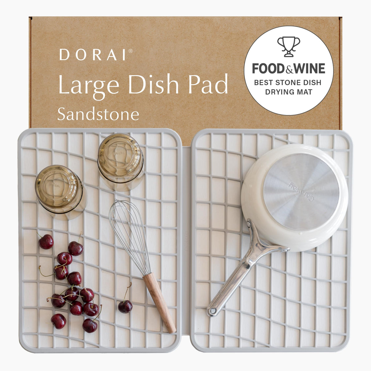 Dorai Home Dish Pad in collapsed form showing space-saving design and drying potential.