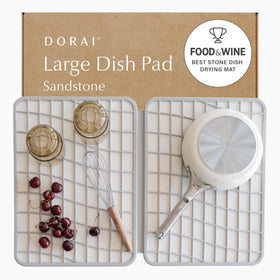 Dorai Home Dish Pad in collapsed form showing space-saving design and drying potential.