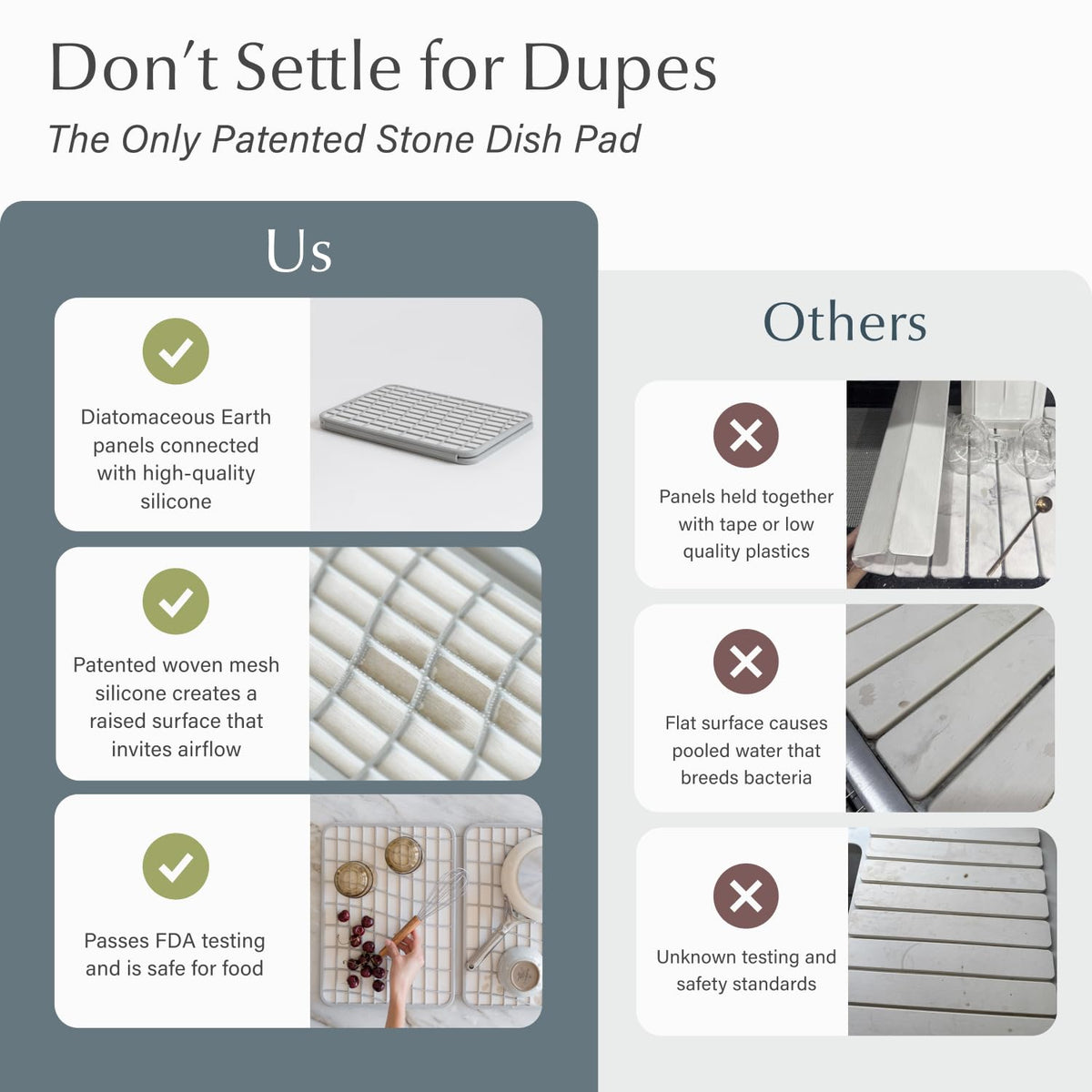 Dorai Home Dish Pad ultra-absorbent material quickly soaks moisture.