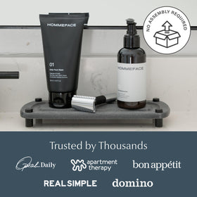 Dorai Home Stone Sink Caddy in bathroom setup beside the sink