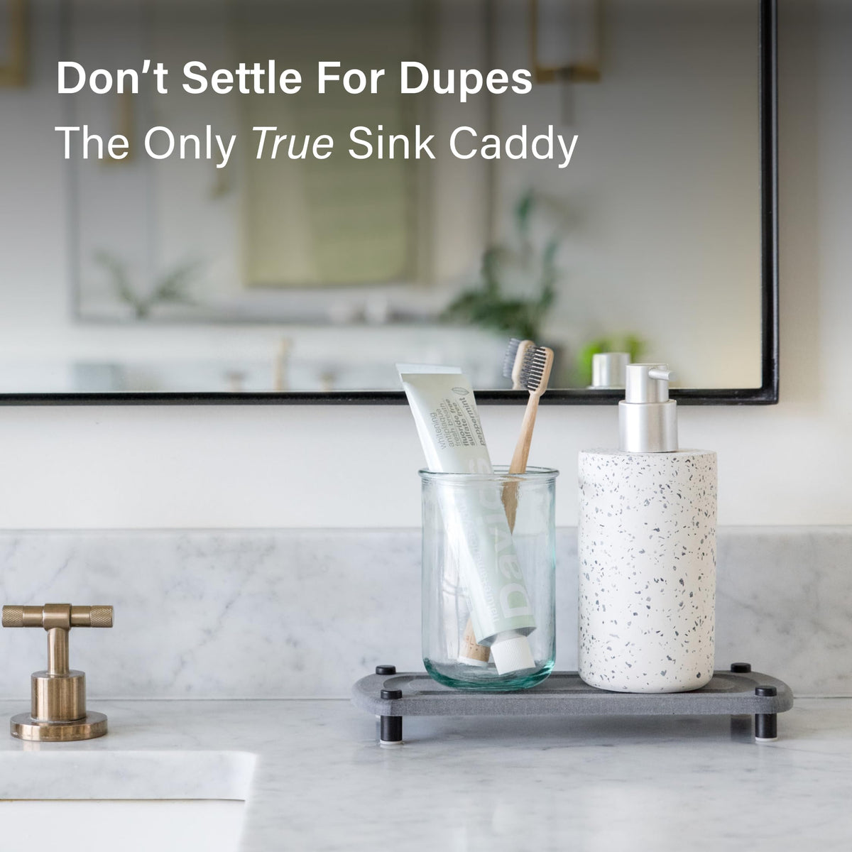 Dorai Home Stone Sink Caddy care instructions; includes sandpaper to renew surface