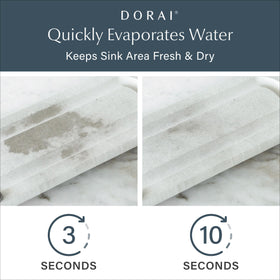 Dorai Home Stone Sink Caddy raised-base view highlighting drainage efficiency
