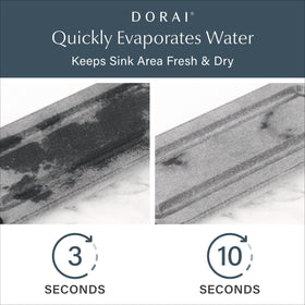 Dorai Home Stone Sink Caddy with soap bottle display; keeps counters organized and dry
