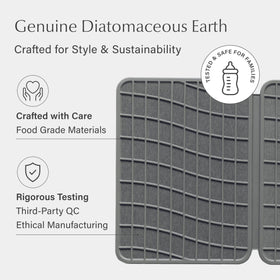 Dorai Large Dish Pad on counter illustrates ample space for dishes.