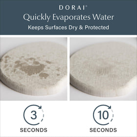 Close-up of Dorai sandstone coaster showing absorption and texture.