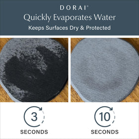Dorai Stone Coasters in sandstone look add natural texture while guarding surfaces.