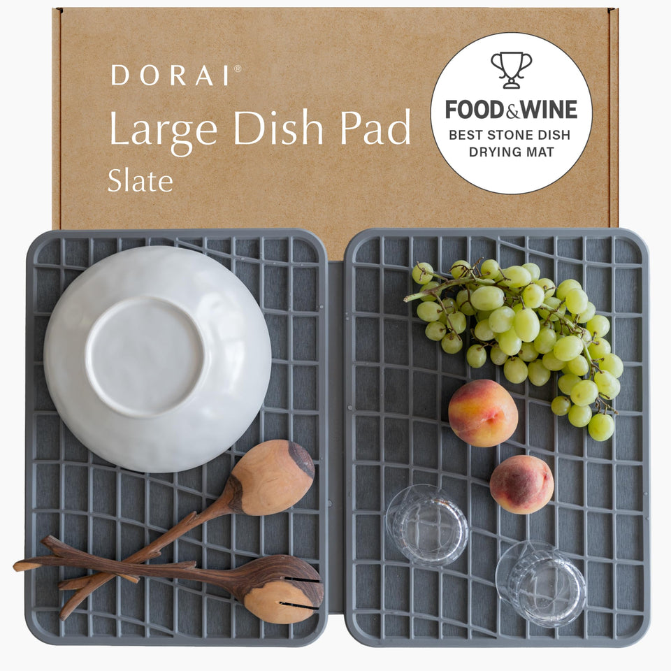 Dorai Stone Dish Pad base showing the sturdy stone core for fast drying.